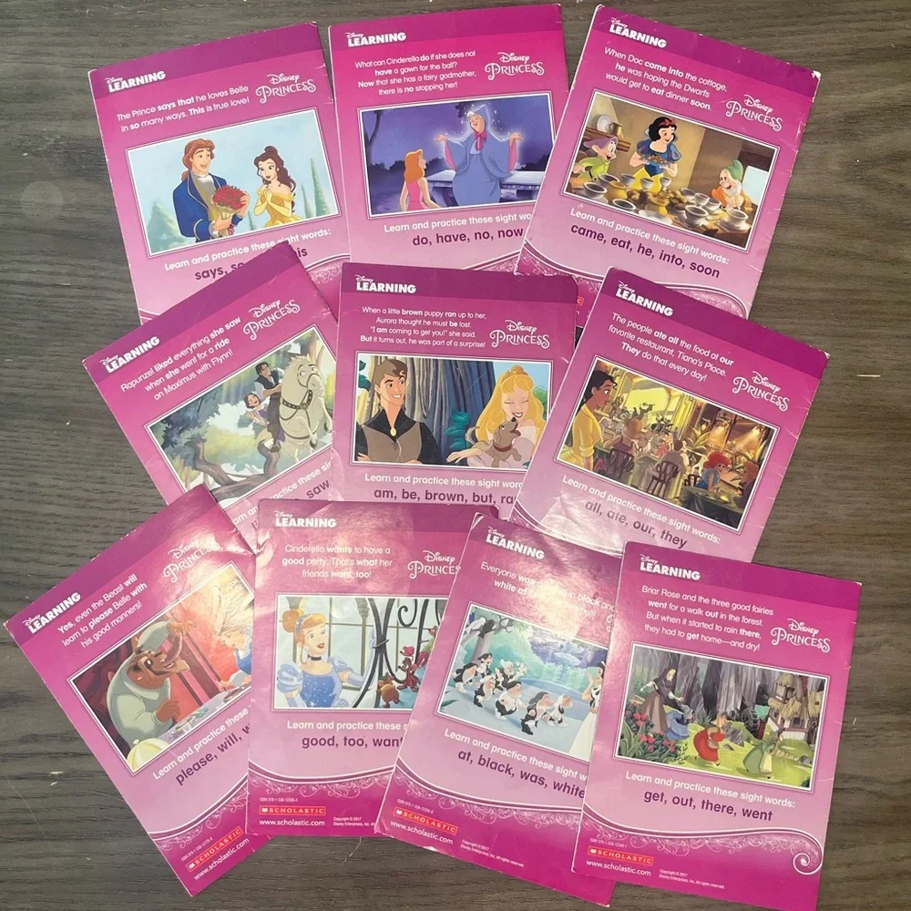 Disney Princess Sight Words Reading Program Books 1-10 + FREE Stickers!